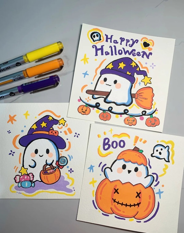 vẽ tranh đề tài lễ hội halloween 3