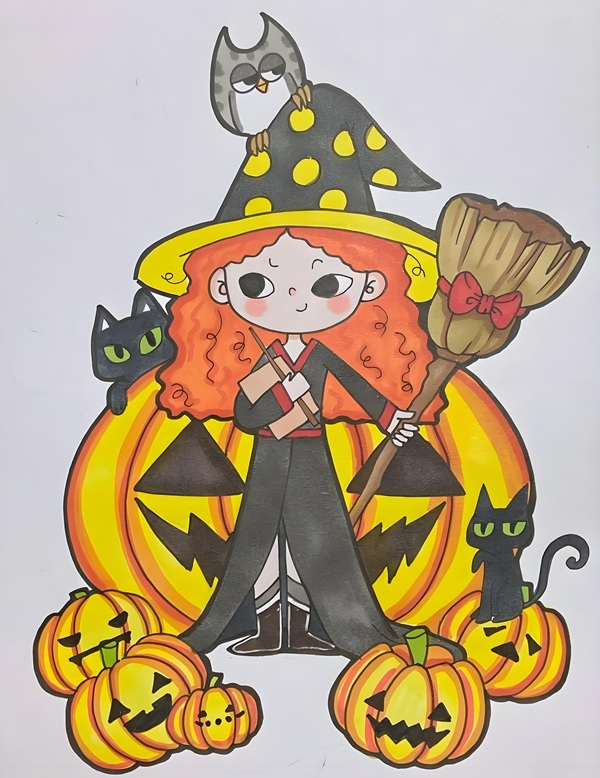 vẽ tranh đề tài lễ hội halloween 30