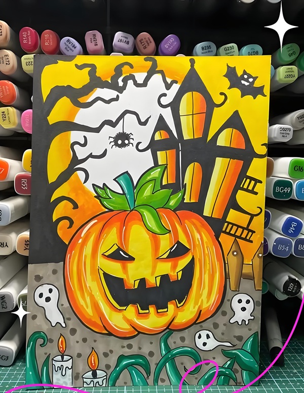 vẽ tranh đề tài lễ hội halloween 31