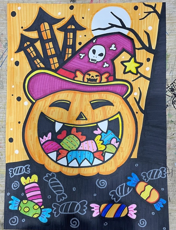 vẽ tranh đề tài lễ hội halloween 6 
