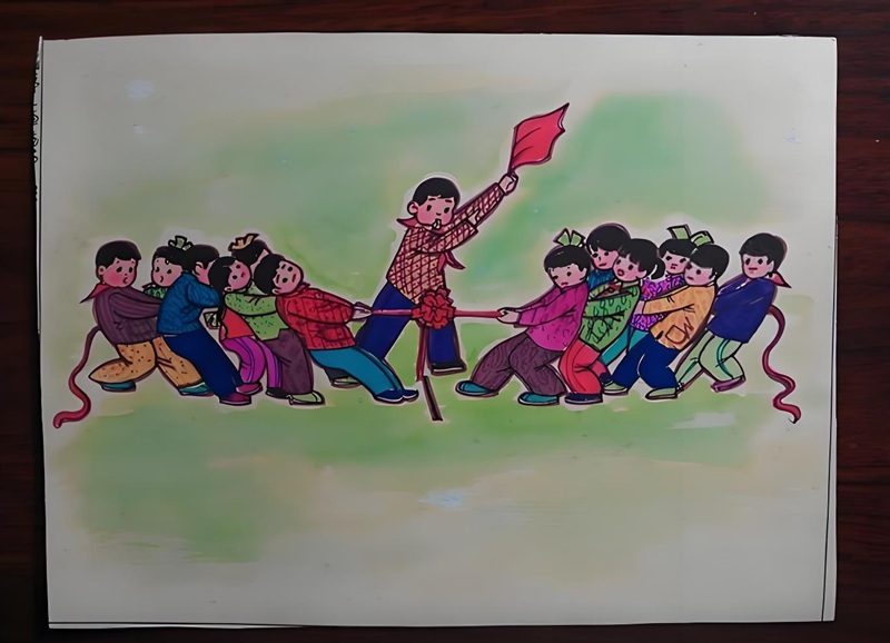 vẽ tranh đề tài lễ hội kéo co 33