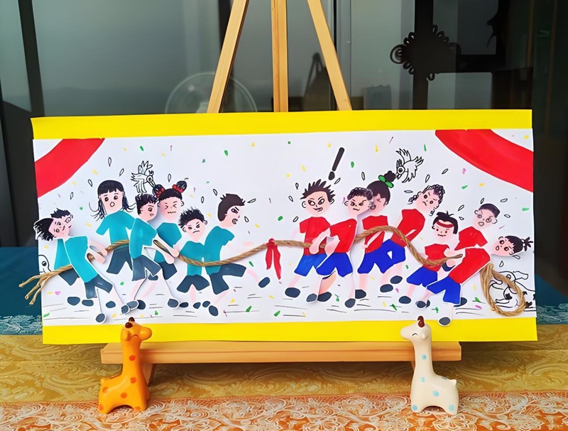 vẽ tranh đề tài lễ hội kéo co 5