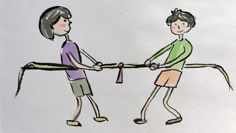 vẽ tranh đề tài lễ hội kéo co 9