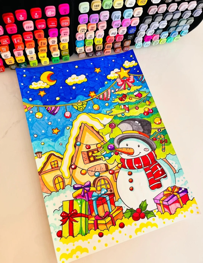 vẽ tranh đề tài lễ hội lớp 9 noel