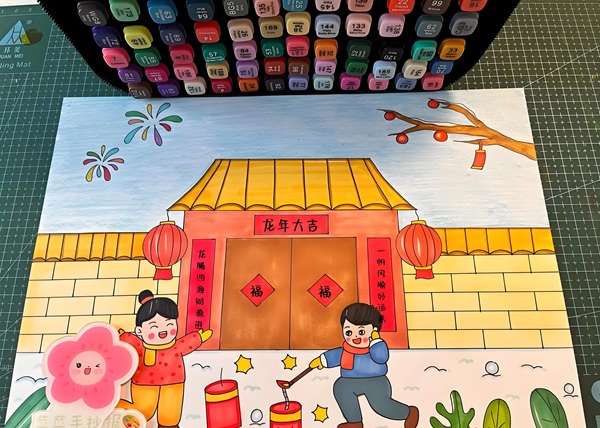 vẽ tranh đề tài lễ hội ngày tết 20