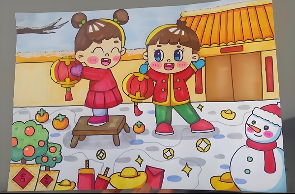 vẽ tranh đề tài lễ hội ngày tết 26