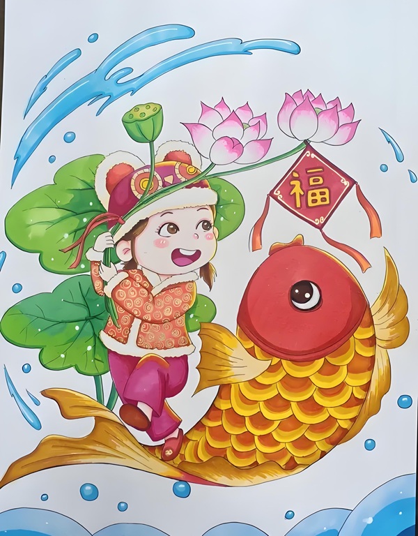 vẽ tranh đề tài lễ hội ngày tết 35