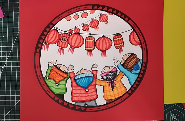 vẽ tranh đề tài lễ hội ngày tết 6