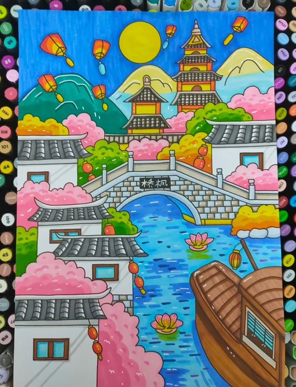 vẽ tranh đề tài lễ hội trung thu​ 11