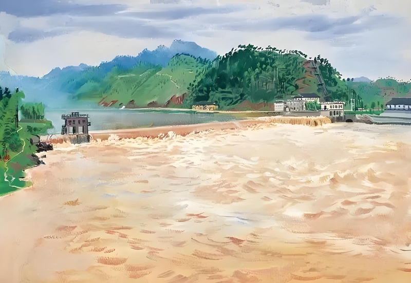 vẽ tranh đề tài lũ lụt 21