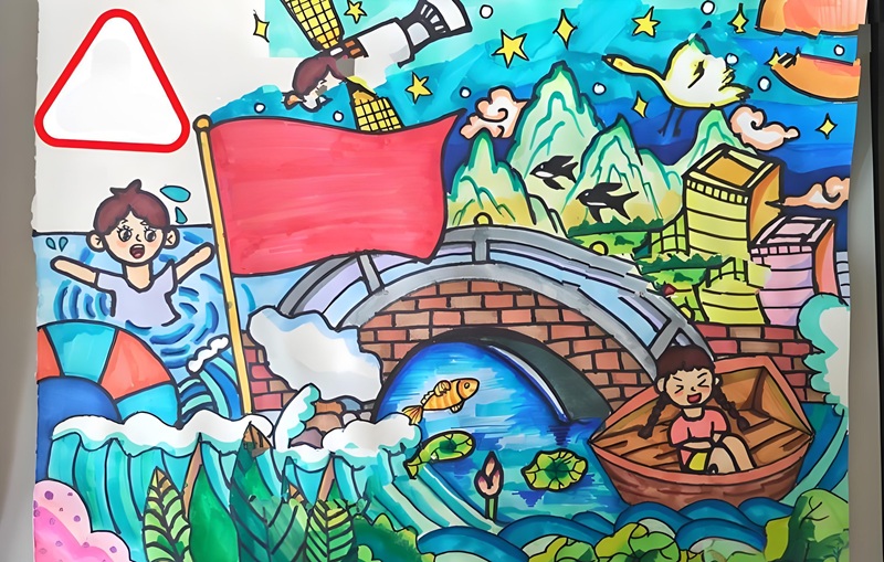 vẽ tranh đề tài lũ lụt 30