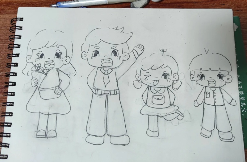 vẽ tranh gia đình 4 người đơn giản nhất 25