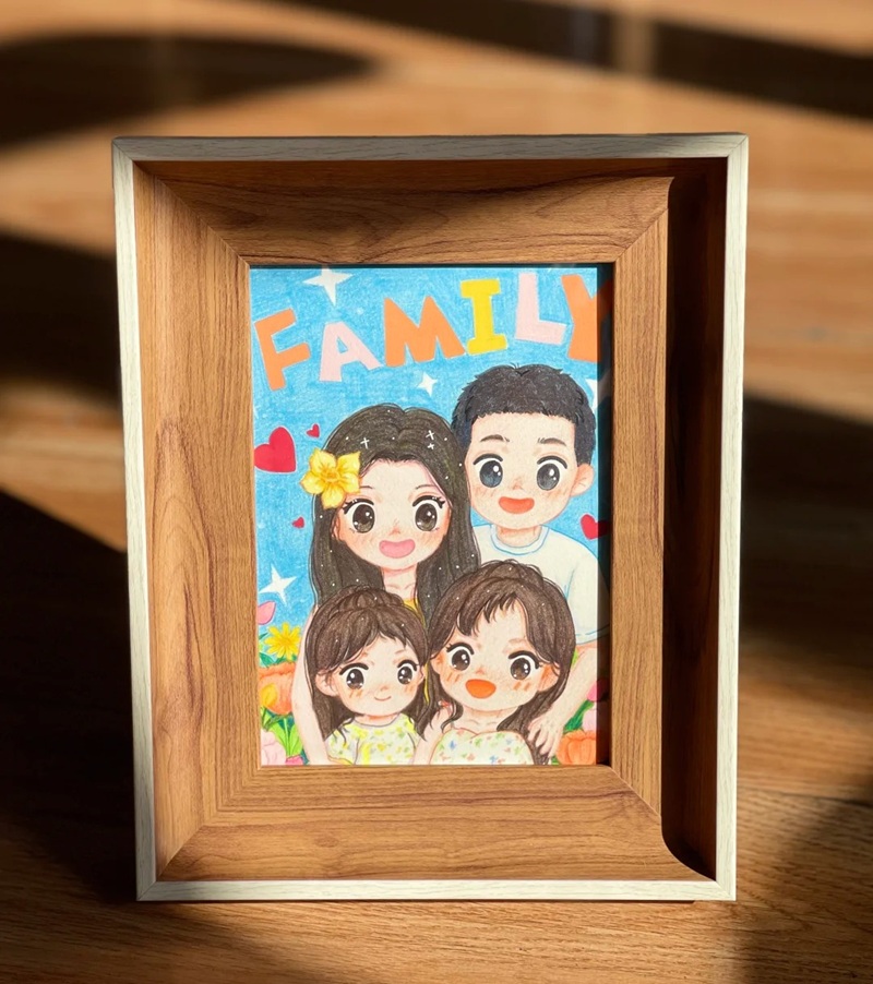 vẽ tranh gia đình 4 người đơn giản nhất 26