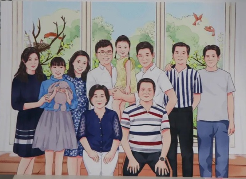 vẽ tranh gia đình 4 người đơn giản nhất 28