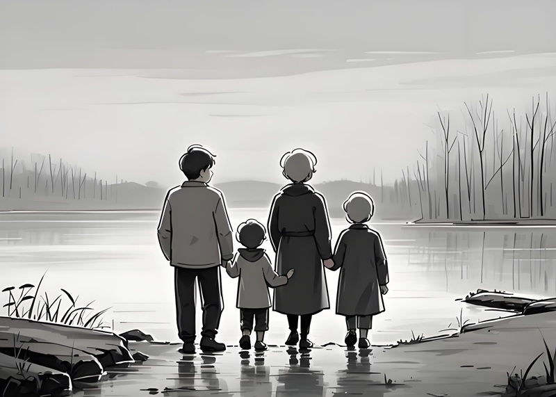 vẽ tranh gia đình 4 người đơn giản nhất 30