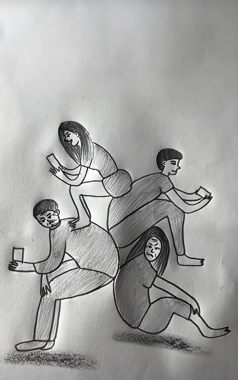 vẽ tranh gia đình 4 người đơn giản nhất 31