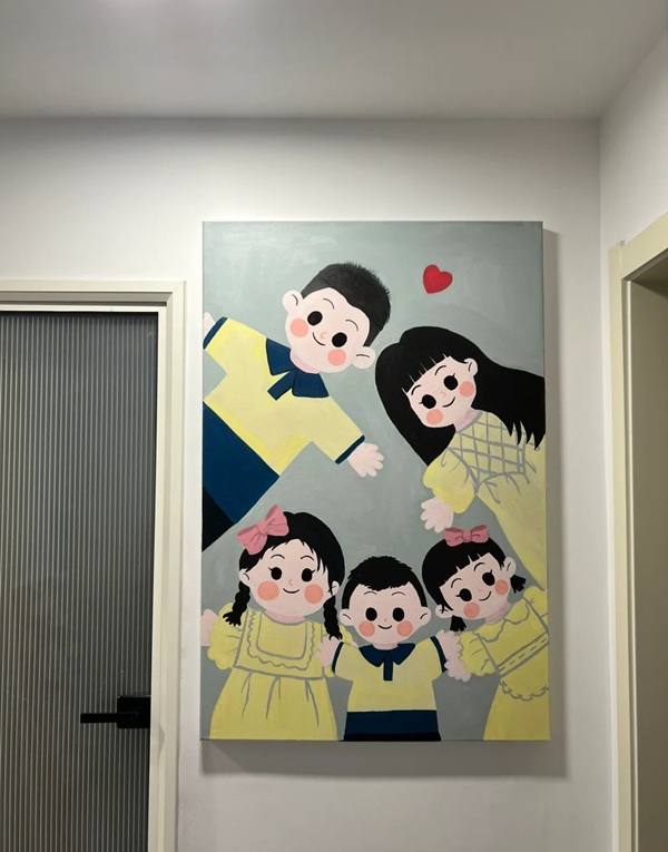 vẽ tranh gia đình 5 người 11