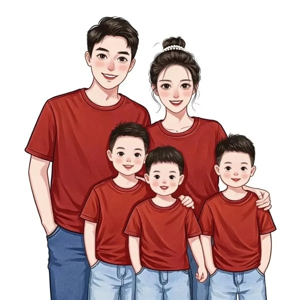 vẽ tranh gia đình 5 người 15