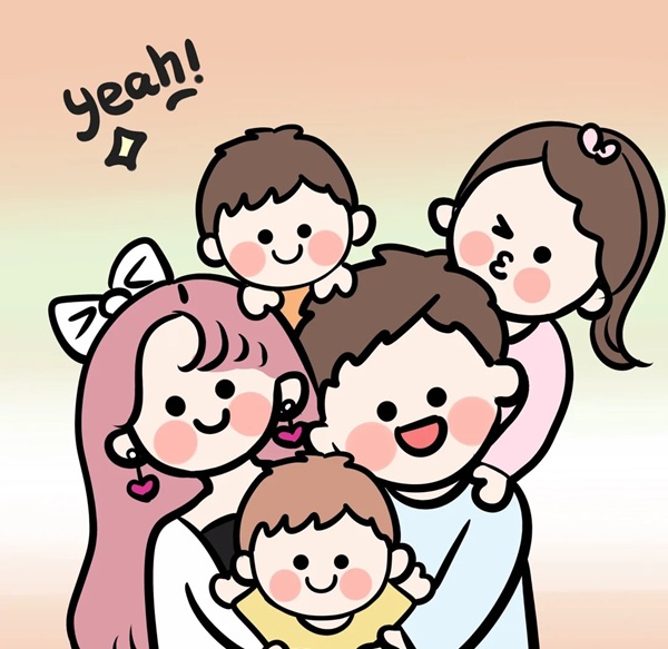 vẽ tranh gia đình 5 người 16