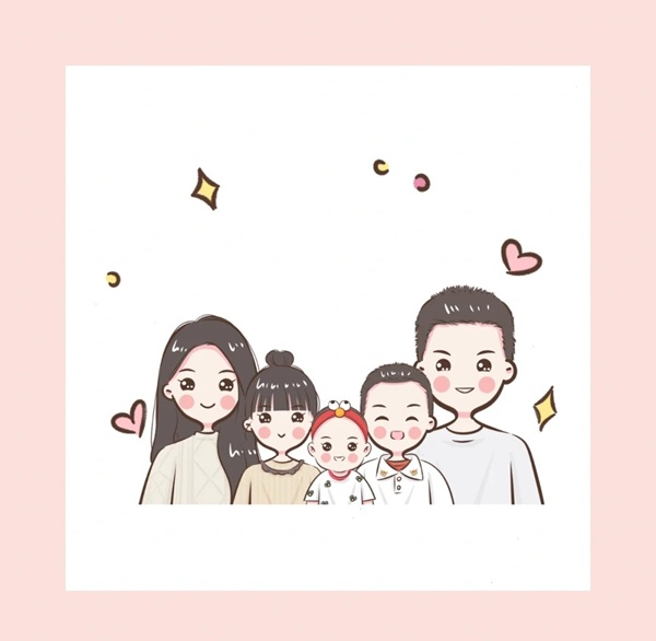 vẽ tranh gia đình 5 người 19