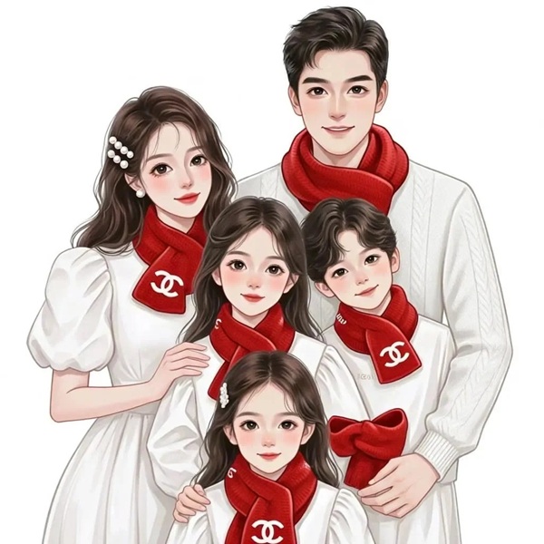 vẽ tranh gia đình 5 người 20