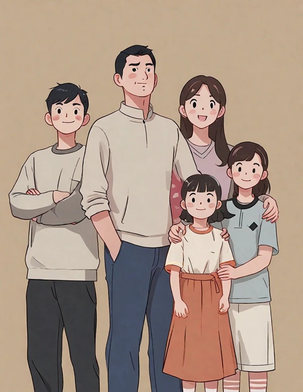 vẽ tranh gia đình 5 người 21