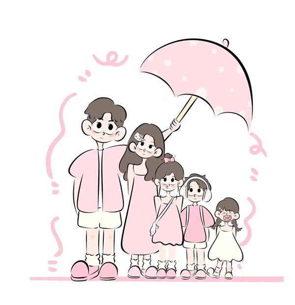 vẽ tranh gia đình 5 người 23