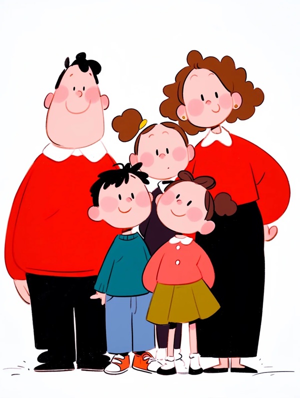 vẽ tranh gia đình 5 người 27