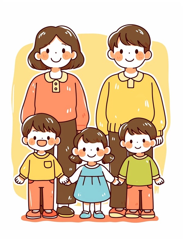 vẽ tranh gia đình 5 người 28