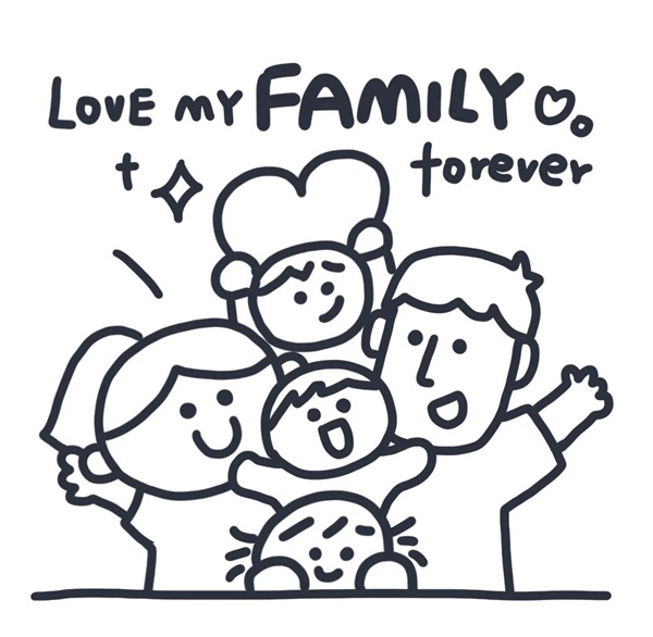 vẽ tranh gia đình 5 người 29