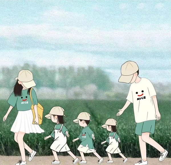 vẽ tranh gia đì33nh 5 người