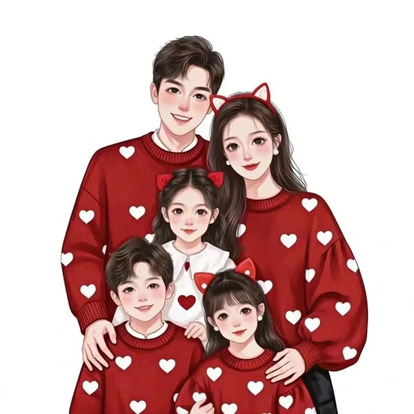 vẽ tranh gia đình 5 người 36