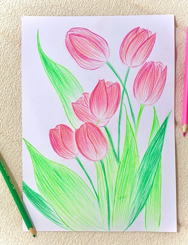 vẽ tranh mùa xuân đơn giản 9