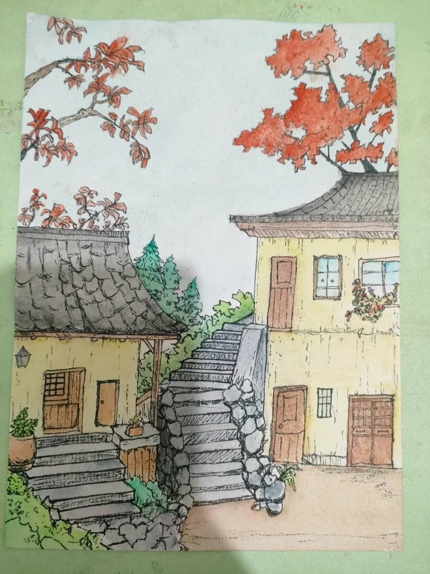 vẽ tranh ngôi nhà 17