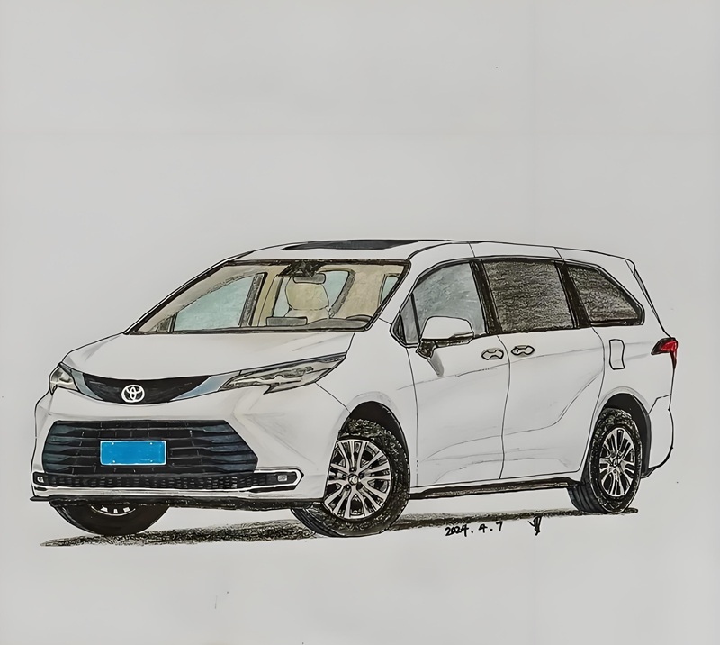vẽ tranh ô tô mơ ước toyota​