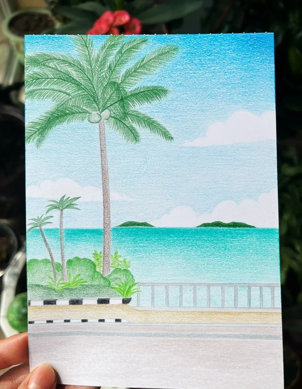 vẽ tranh phong cảnh biển 13