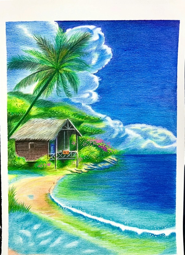 vẽ tranh phong cảnh biển 16