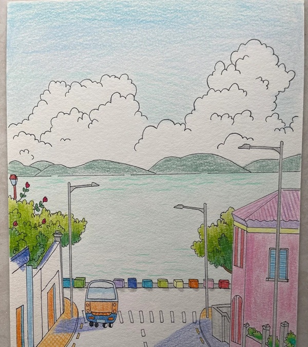 vẽ tranh phong cảnh biển 19
