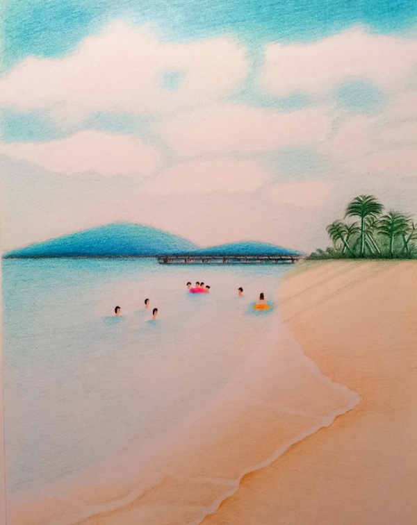 vẽ tranh phong cảnh biển 27