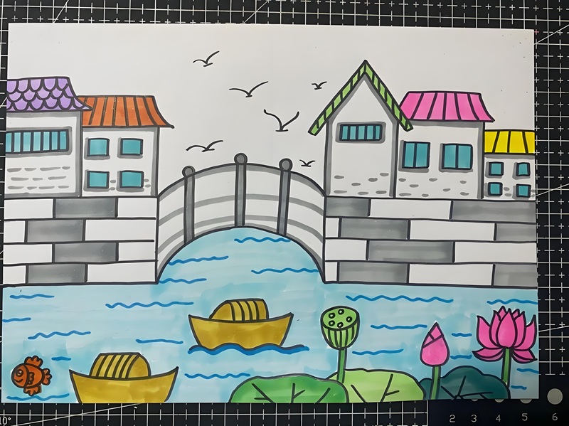 vẽ tranh phong cảnh làng quê 20