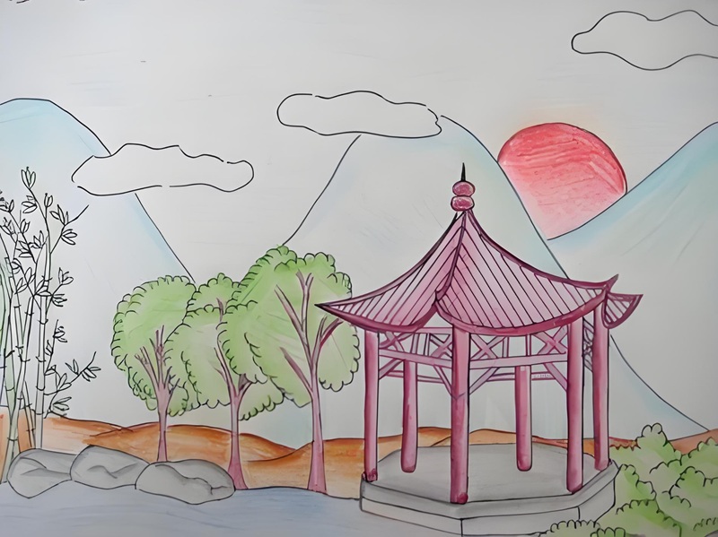 vẽ tranh phong cảnh ngiả5