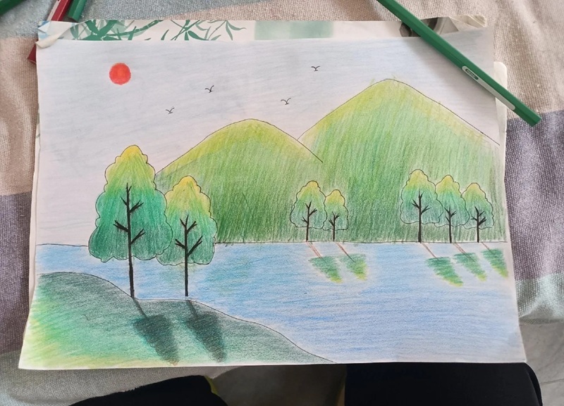 vẽ tranh phong cảnh núi 13