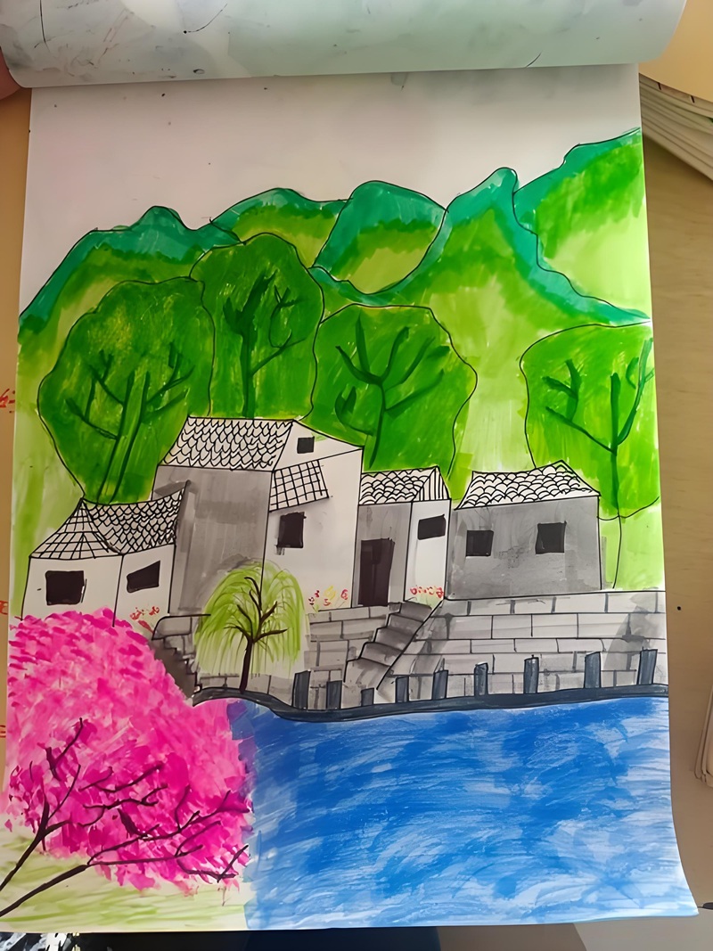 vẽ tranh phong cảnh núi 20