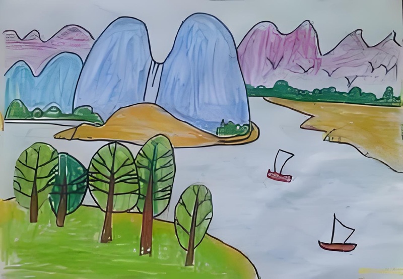 vẽ tranh phong cảnh núi 21