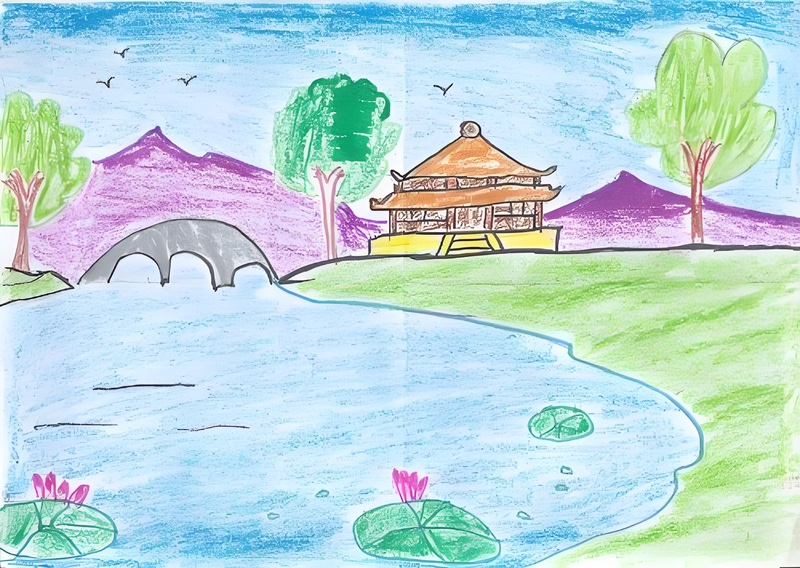 vẽ tranh phong cảnh núi 6
