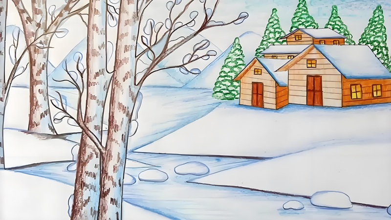 vẽ tranh phong cảnh thiên nhiên 21