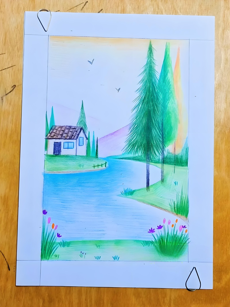 vẽ tranh phong cảnh thiên nhiên 5