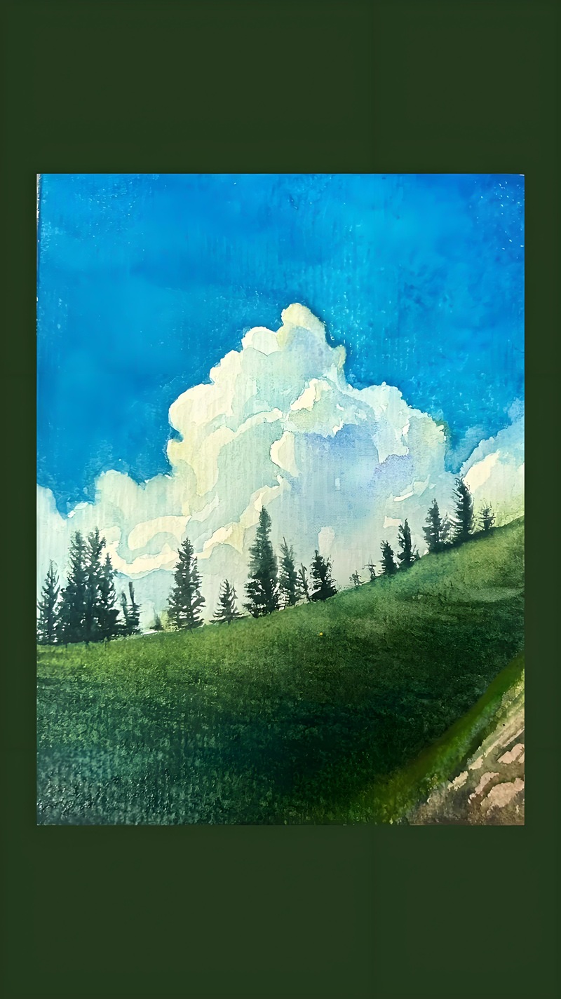 vẽ tranh phong cảnh thiên nhiên bằng màu nước