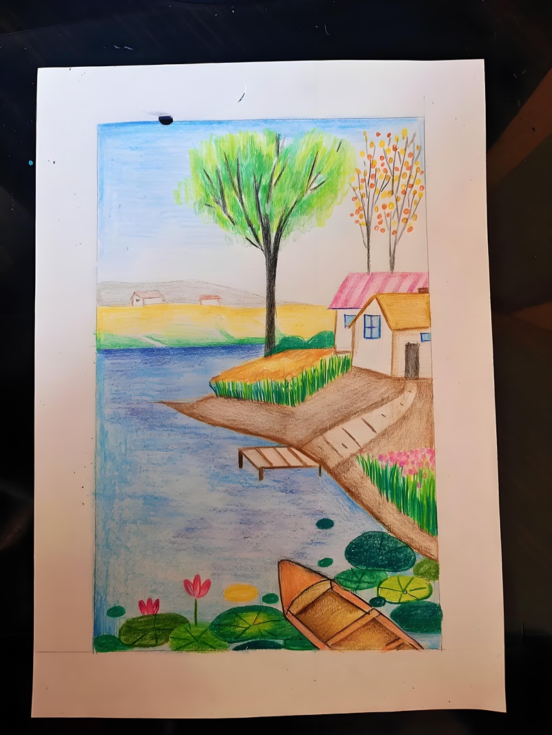 vẽ tranh phong cảnh thiên nhiên đẹp