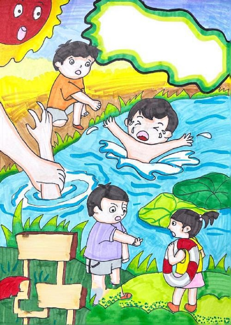 vẽ tranh phòng chống đuối nước 10